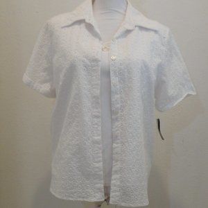 White 2 Piece Look Top Size 8